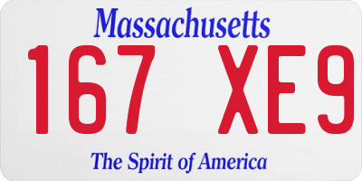 MA license plate 167XE9