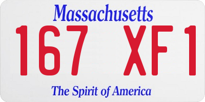MA license plate 167XF1
