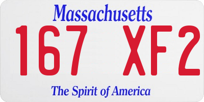 MA license plate 167XF2