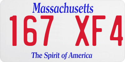 MA license plate 167XF4