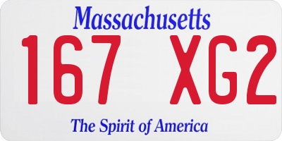 MA license plate 167XG2
