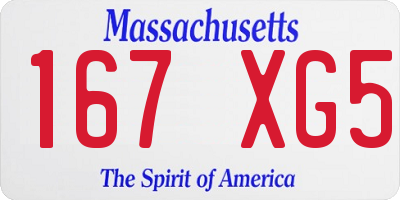 MA license plate 167XG5