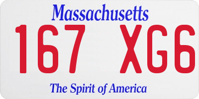 MA license plate 167XG6
