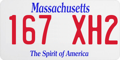 MA license plate 167XH2
