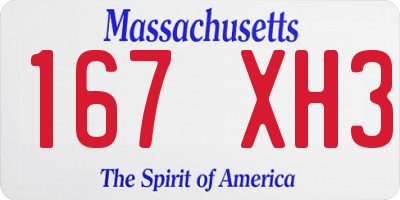 MA license plate 167XH3