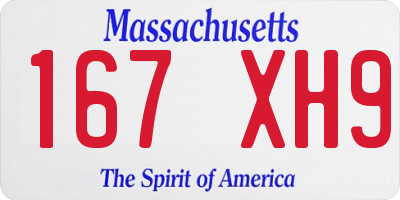 MA license plate 167XH9
