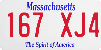 MA license plate 167XJ4