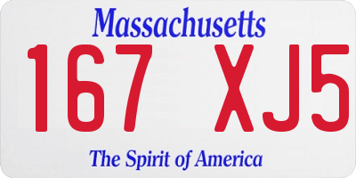 MA license plate 167XJ5