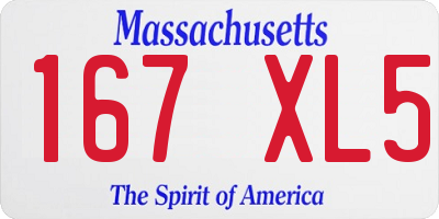 MA license plate 167XL5