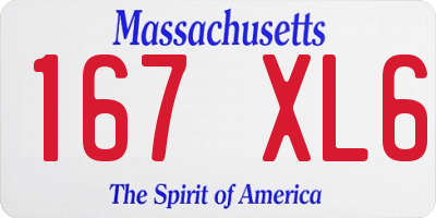 MA license plate 167XL6