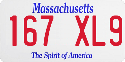 MA license plate 167XL9
