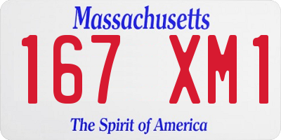MA license plate 167XM1