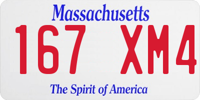 MA license plate 167XM4