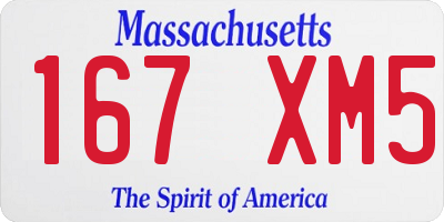 MA license plate 167XM5