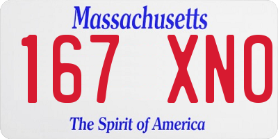 MA license plate 167XN0