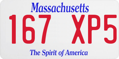 MA license plate 167XP5