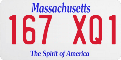 MA license plate 167XQ1