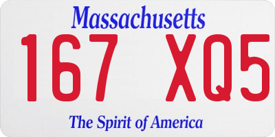 MA license plate 167XQ5