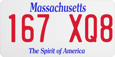 MA license plate 167XQ8