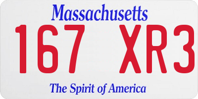 MA license plate 167XR3