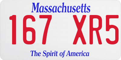 MA license plate 167XR5