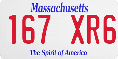MA license plate 167XR6