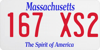 MA license plate 167XS2