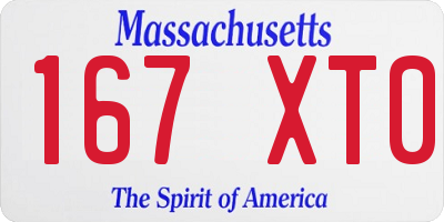 MA license plate 167XT0