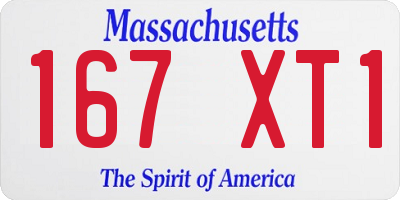MA license plate 167XT1