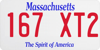 MA license plate 167XT2