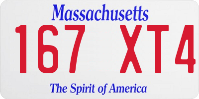 MA license plate 167XT4