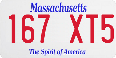 MA license plate 167XT5