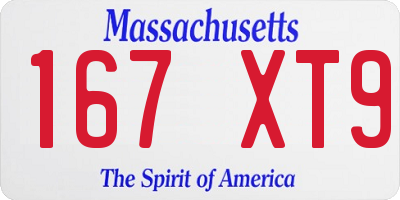 MA license plate 167XT9