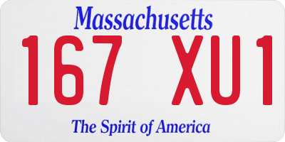 MA license plate 167XU1