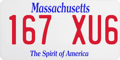 MA license plate 167XU6