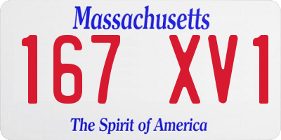 MA license plate 167XV1