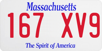 MA license plate 167XV9