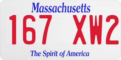 MA license plate 167XW2