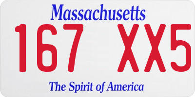 MA license plate 167XX5