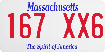 MA license plate 167XX6