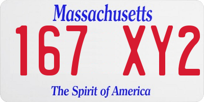 MA license plate 167XY2