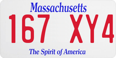 MA license plate 167XY4