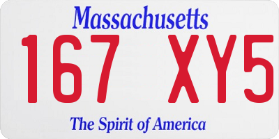 MA license plate 167XY5