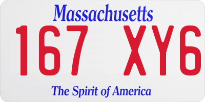 MA license plate 167XY6