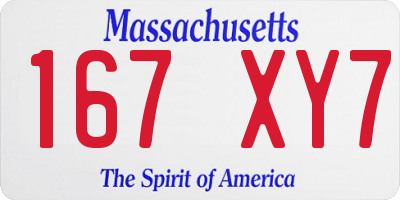 MA license plate 167XY7