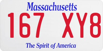 MA license plate 167XY8