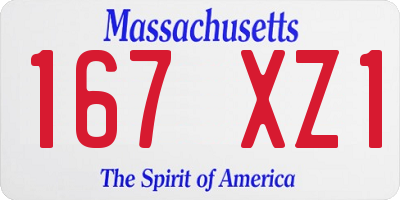 MA license plate 167XZ1