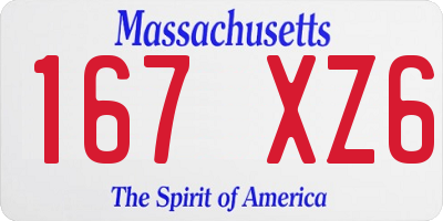 MA license plate 167XZ6