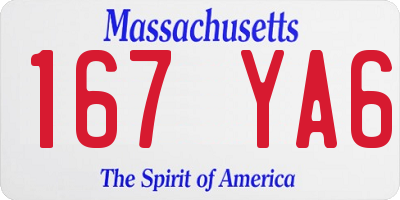 MA license plate 167YA6