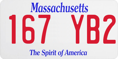 MA license plate 167YB2